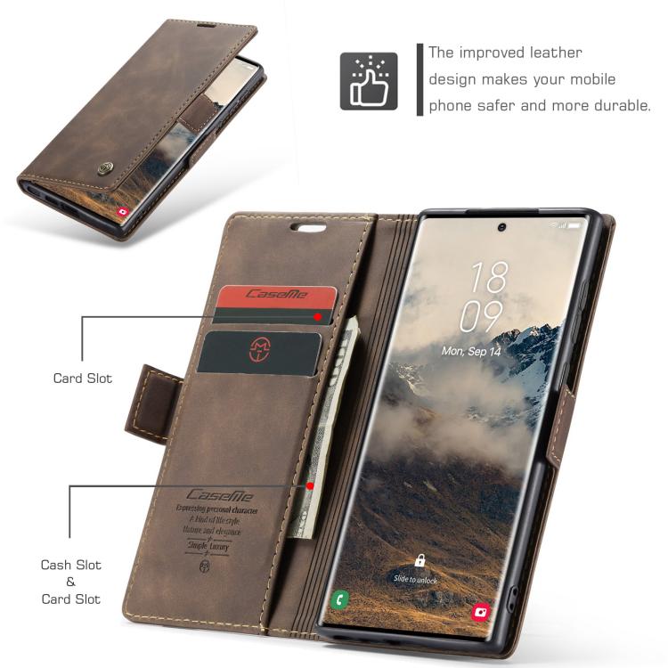 For Galaxy S25 Ultra 5G CaseMe 013 Multifunctional Horizontal Flip Leather Phone Case