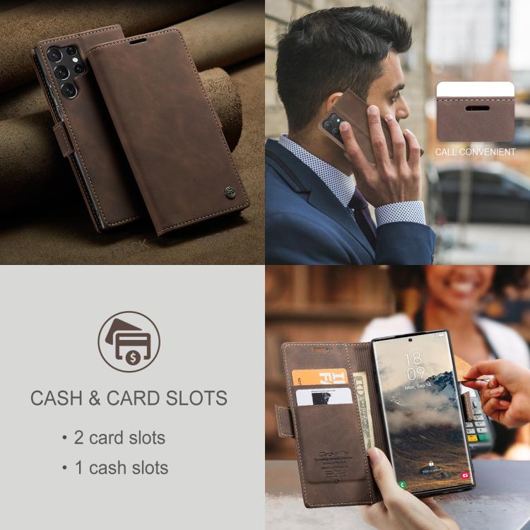 For Galaxy S25 Ultra 5G CaseMe 013 Multifunctional Horizontal Flip Leather Phone Case