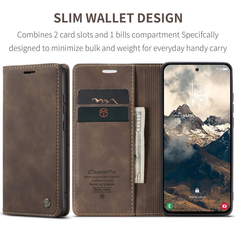 For Galaxy S25 Edge 5G CaseMe 013 Multifunctional Horizontal Flip Leather Phone Case