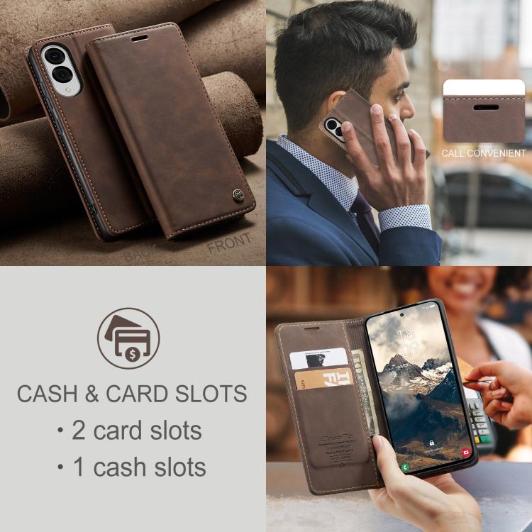 For Galaxy S25 Edge 5G CaseMe 013 Multifunctional Horizontal Flip Leather Phone Case