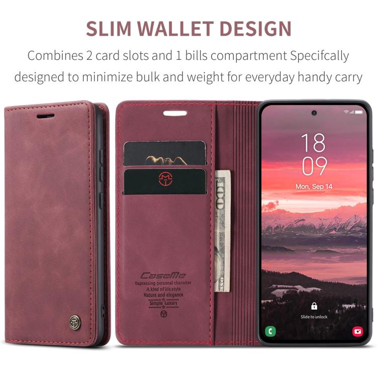 For Galaxy S25 Edge 5G CaseMe 013 Multifunctional Horizontal Flip Leather Phone Case