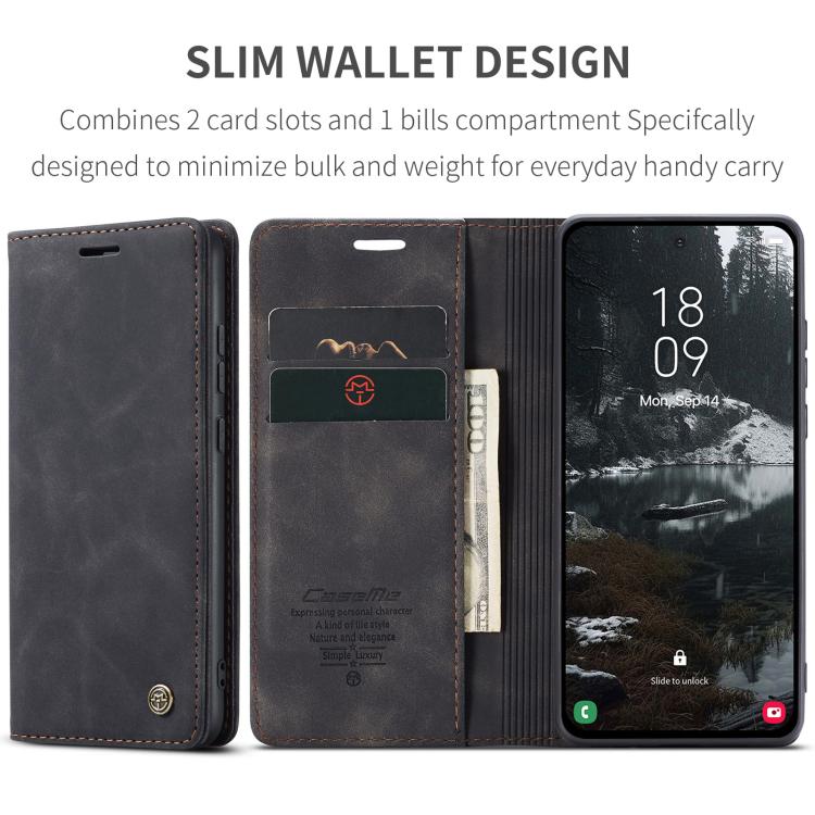For Galaxy S25 Edge 5G CaseMe 013 Multifunctional Horizontal Flip Leather Phone Case