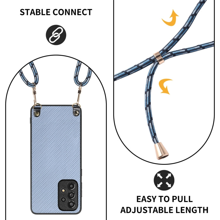 For Samsung Galaxy S20 FE Carbon Fiber Texture Leather Back Cover Phone Case with Crossbody Strap