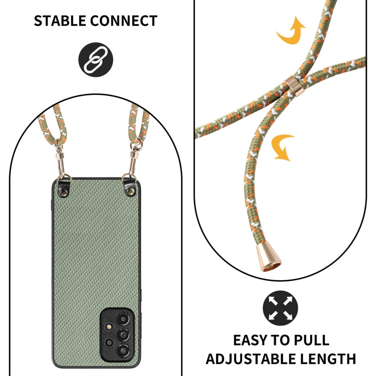 For Samsung Galaxy S20 Carbon Fiber Texture Leather Back Cover Phone Case with Crossbody Strap