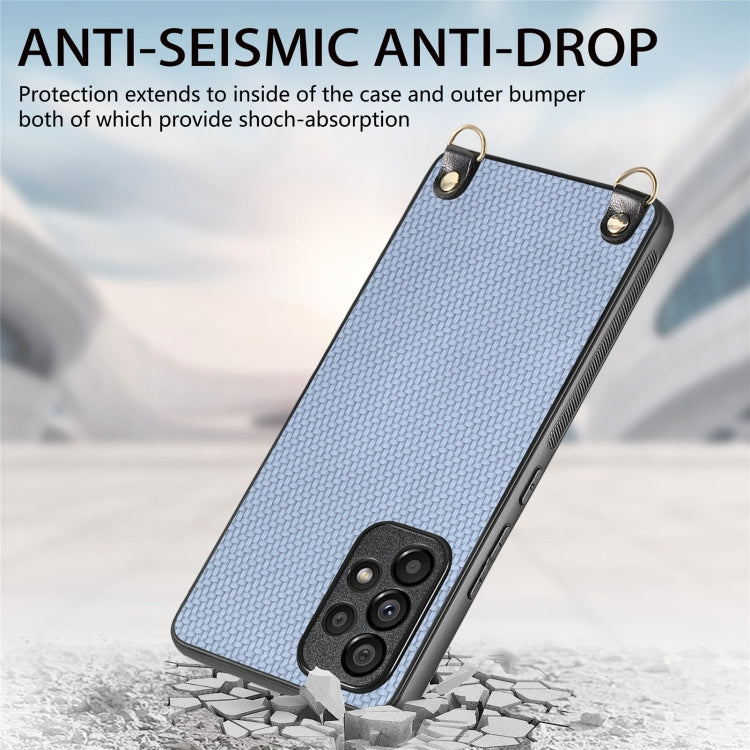 For Samsung Galaxy S20 Carbon Fiber Texture Leather Back Cover Phone Case with Crossbody Strap