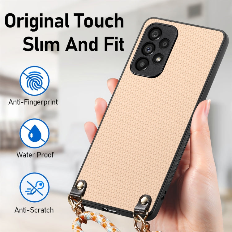 For Samsung Galaxy Note20 Ultra Carbon Fiber Texture Leather Back Cover Phone Case with Crossbody Strap