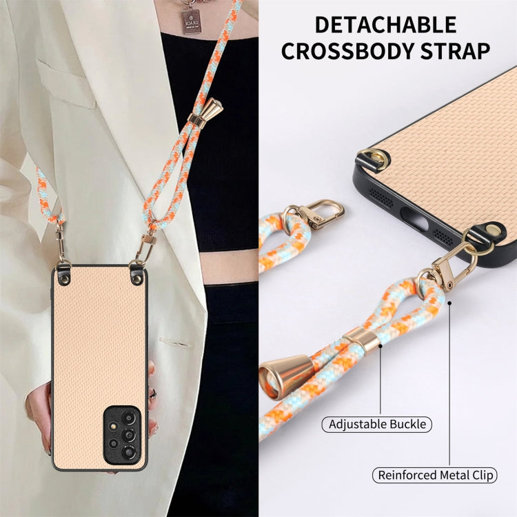 For Samsung Galaxy Note20 Ultra Carbon Fiber Texture Leather Back Cover Phone Case with Crossbody Strap