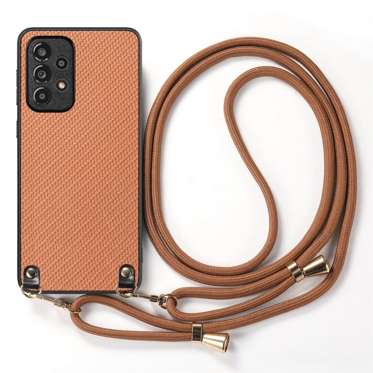 For Samsung Galaxy Note10 Carbon Fiber Texture Leather Back Cover Phone Case with Crossbody Strap