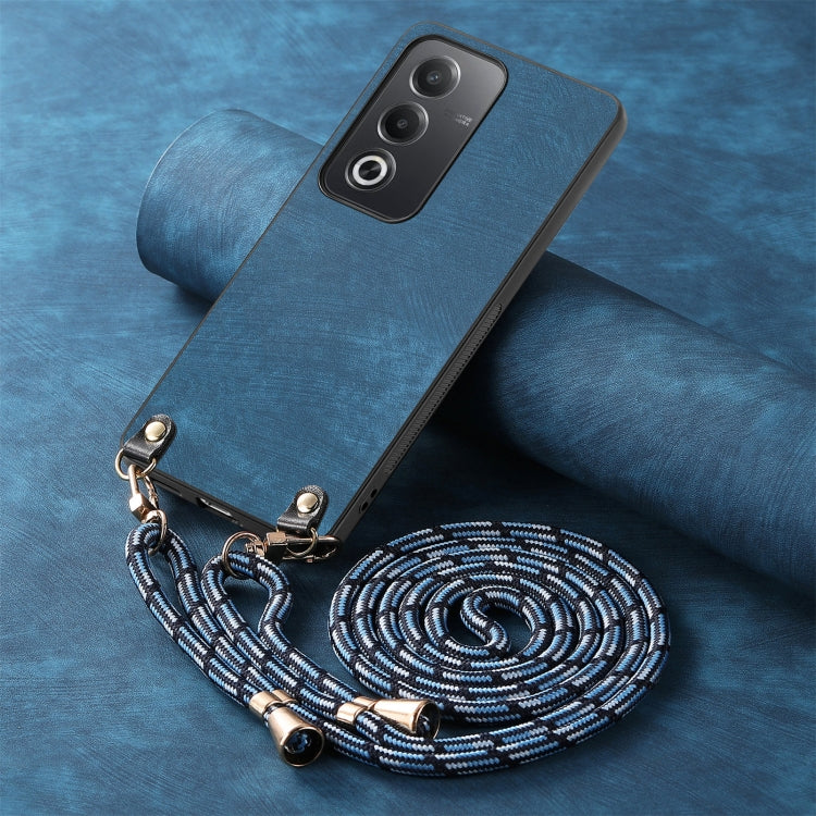 For OPPO Reno7 5G Vintage Leather PC Back Cover Phone Case with Crossbody Strap