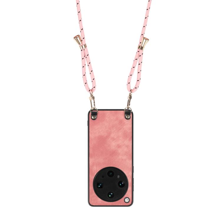 For OPPO Find X8 Ultra Vintage Leather PC Back Cover Phone Case with Crossbody Strap