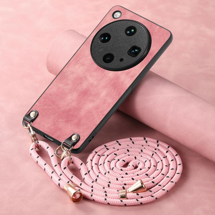 For OPPO Find X8 Ultra Vintage Leather PC Back Cover Phone Case with Crossbody Strap