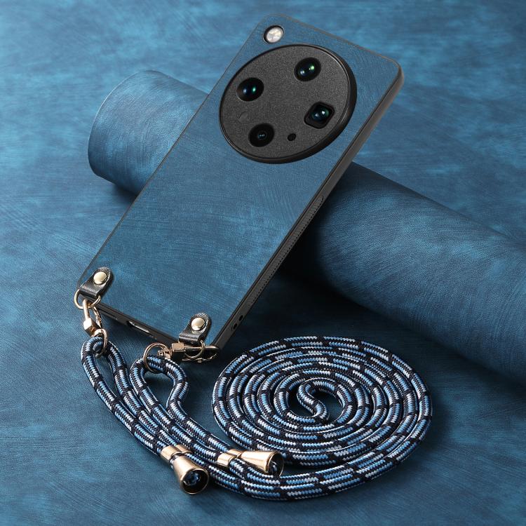 For OPPO Find X8 Ultra Vintage Leather PC Back Cover Phone Case with Crossbody Strap