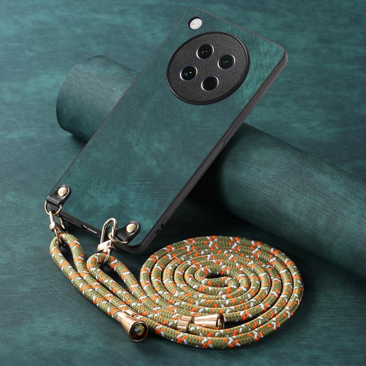 For OPPO Find X8s Vintage Leather PC Back Cover Phone Case with Crossbody Strap