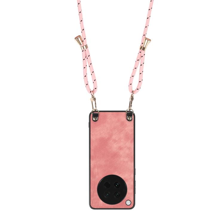 For OPPO Find X8s Vintage Leather PC Back Cover Phone Case with Crossbody Strap