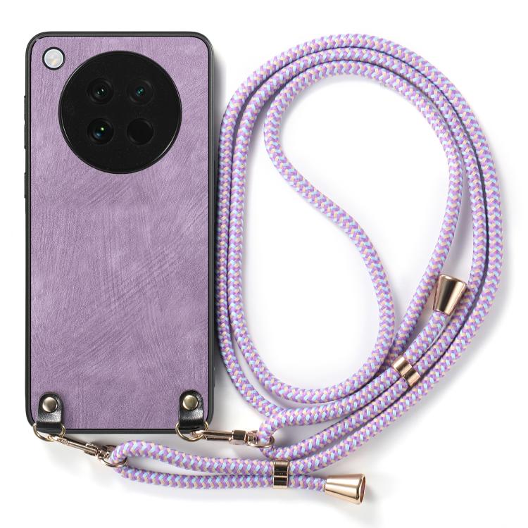 For OPPO Find X8s Vintage Leather PC Back Cover Phone Case with Crossbody Strap