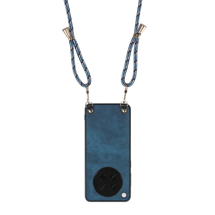 For OPPO Find X8s Vintage Leather PC Back Cover Phone Case with Crossbody Strap