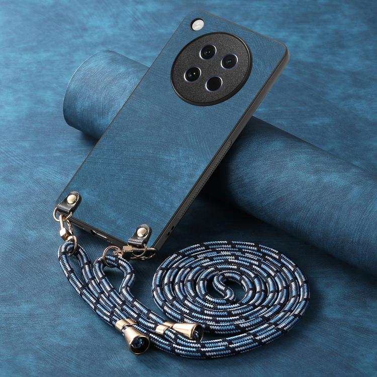 For OPPO Find X8s Vintage Leather PC Back Cover Phone Case with Crossbody Strap