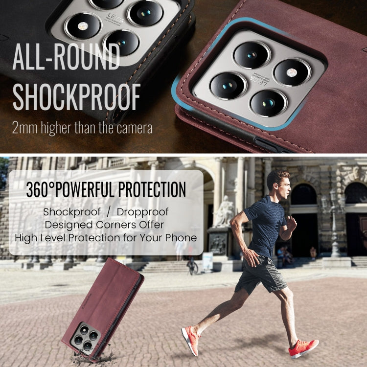 For Xiaomi 14T Pro CaseMe 013 Multifunctional Horizontal Flip Leather Phone Case