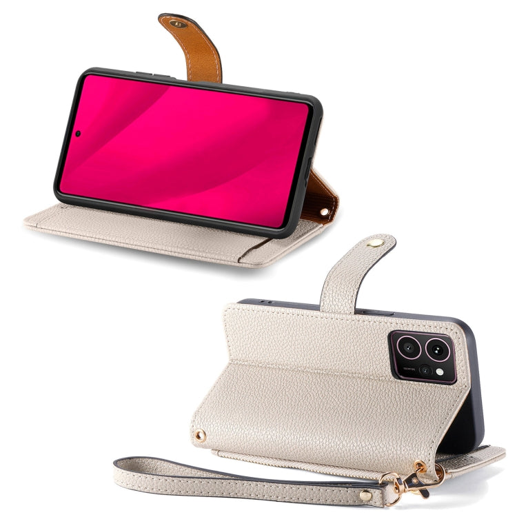 For HMD Skyline Love Zipper Lanyard Leather Phone Case