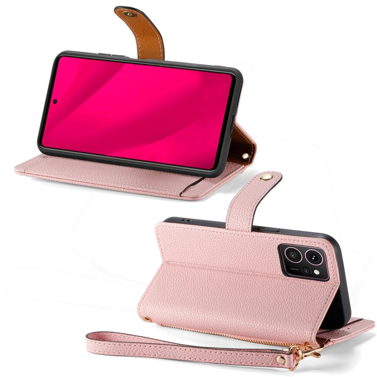 For HMD Skyline Love Zipper Lanyard Leather Phone Case