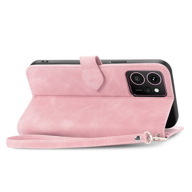 For HMD Skyline Embossed Flower Zipper Leather Phone Case