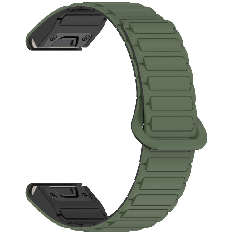 For Garmin Fenix 8 51mm Dual Color Magnetic Buckle 26mm Quick Release Silicone Watch Band