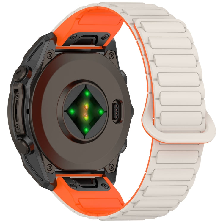 For Garmin Fenix 8 47mm Dual Color Magnetic Buckle 22mm Quick Release Silicone Watch Band