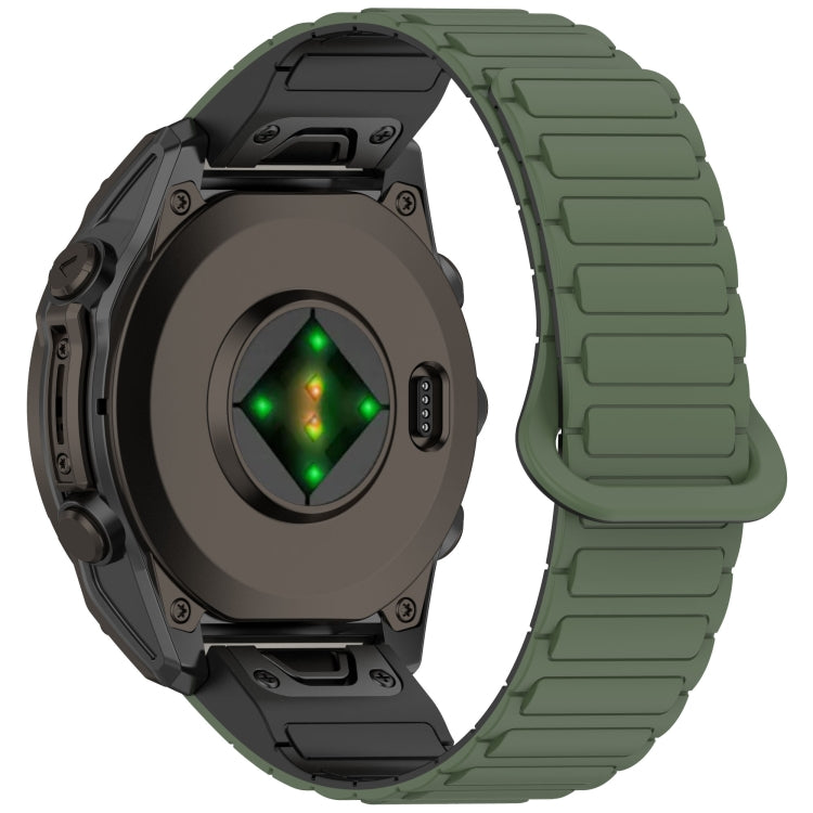 For Garmin Fenix 8 43mm Dual Color Magnetic Buckle 20mm Quick Release Silicone Watch Band