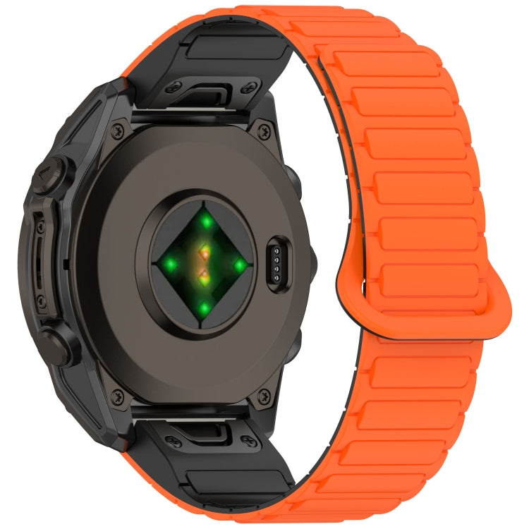 For Garmin Fenix 8 43mm Dual Color Magnetic Buckle 20mm Quick Release Silicone Watch Band