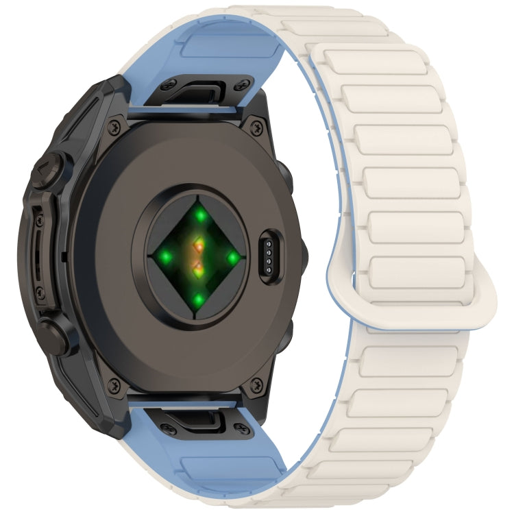 For Garmin Fenix 8 43mm Dual Color Magnetic Buckle 20mm Quick Release Silicone Watch Band