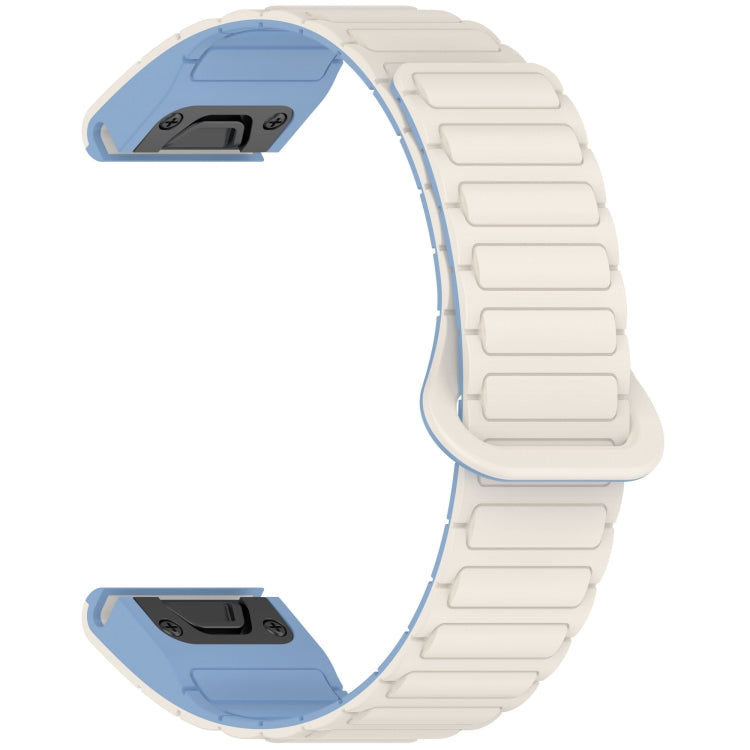 For Garmin Fenix 8 43mm Dual Color Magnetic Buckle 20mm Quick Release Silicone Watch Band
