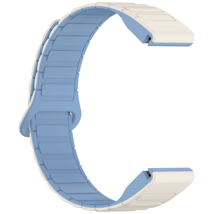 For Garmin Fenix 8 43mm Dual Color Magnetic Buckle 20mm Quick Release Silicone Watch Band