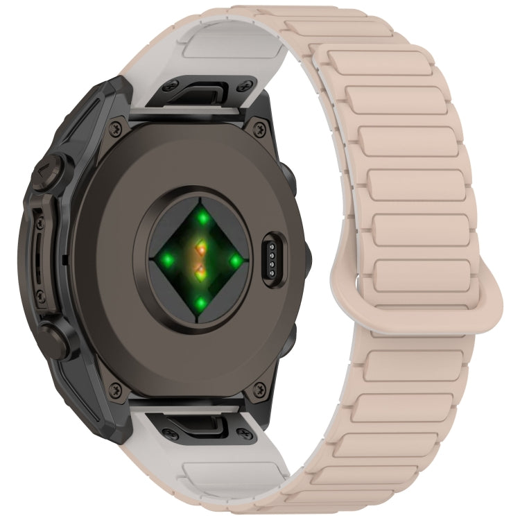 For Garmin Fenix 8 43mm Dual Color Magnetic Buckle 20mm Quick Release Silicone Watch Band