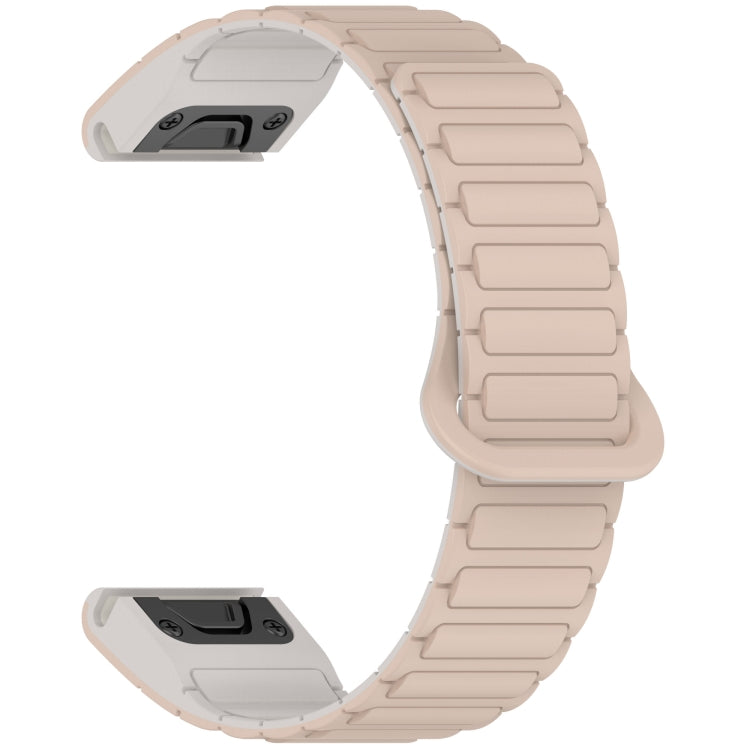 For Garmin Fenix 8 43mm Dual Color Magnetic Buckle 20mm Quick Release Silicone Watch Band
