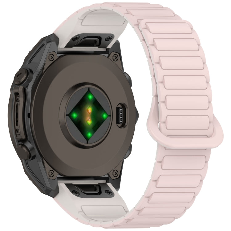 For Garmin Fenix 8 43mm Dual Color Magnetic Buckle 20mm Quick Release Silicone Watch Band