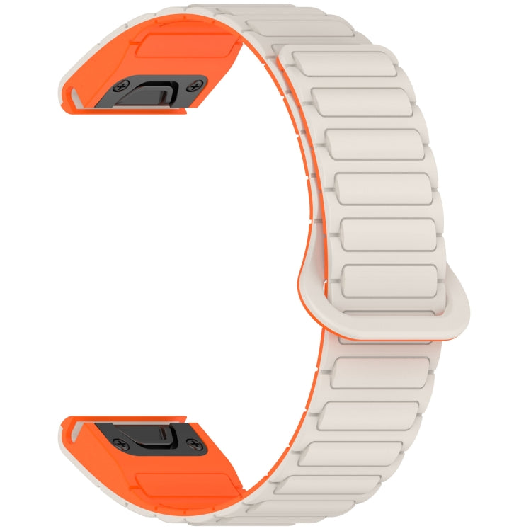 For Garmin Fenix 8 43mm Dual Color Magnetic Buckle 20mm Quick Release Silicone Watch Band