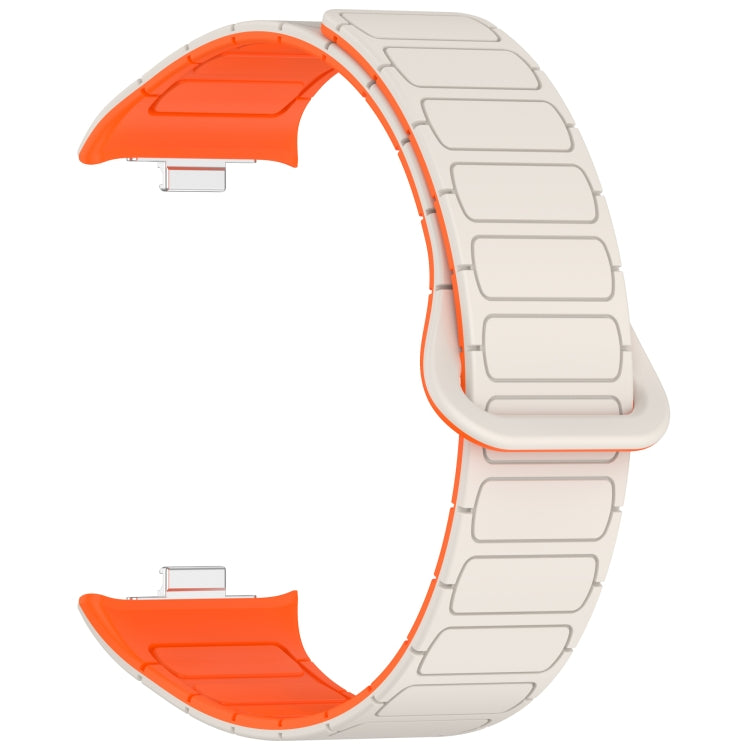 For Xiaomi Band 10 Pro / 9 Pro / Redmi Watch 6 Dual Color Strong Magnetic Buckle Silicone Watch Band