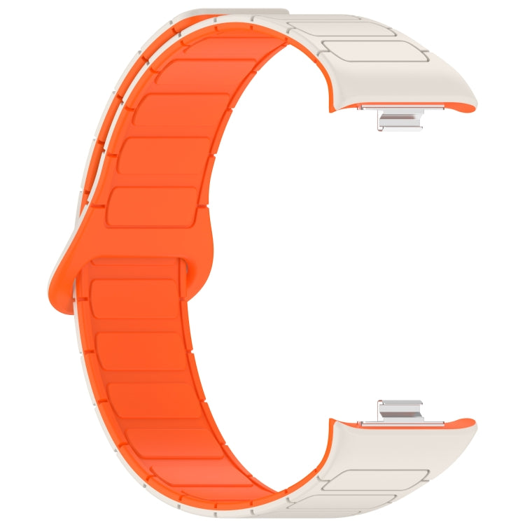 For Xiaomi Band 10 Pro / 9 Pro / Redmi Watch 6 Dual Color Strong Magnetic Buckle Silicone Watch Band