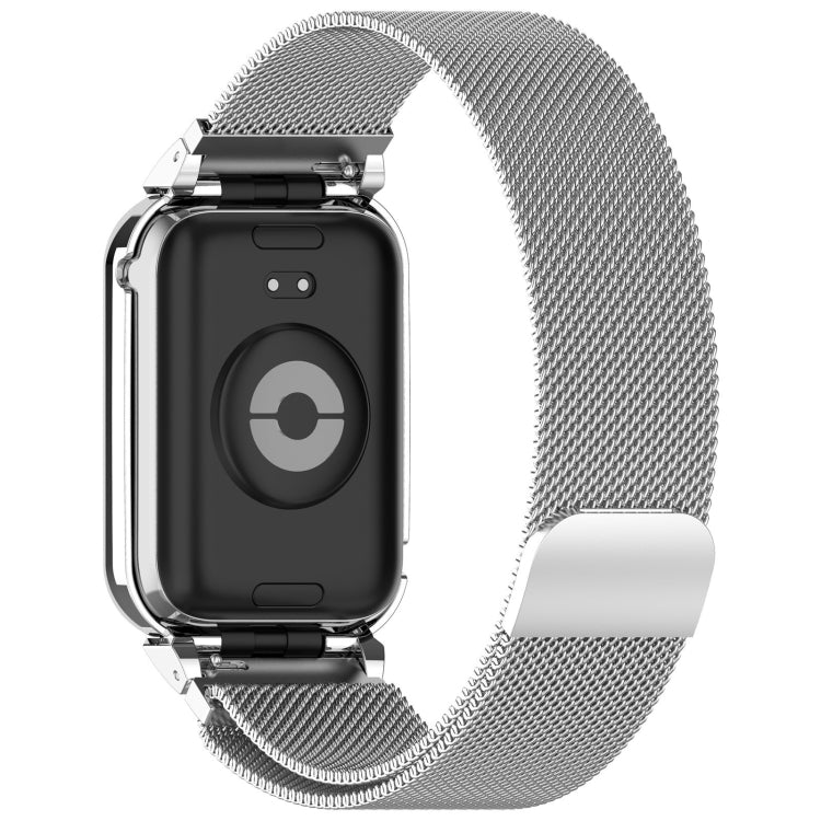 For Xiaomi Smart Band 9 Pro Metal Frame Integrated Milan Magnetic Stainless Steel Watch Band