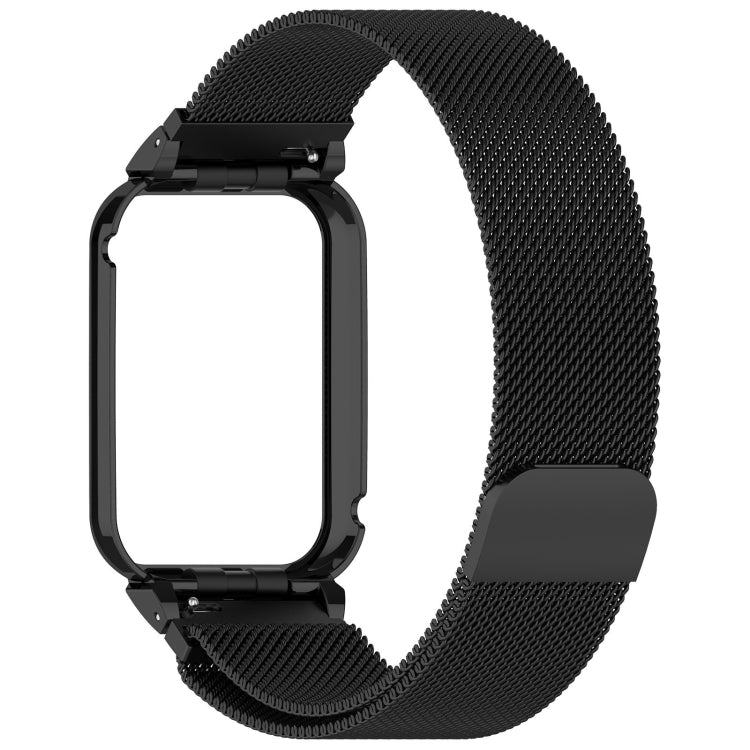 For Xiaomi Smart Band 9 Pro Metal Frame Integrated Milan Magnetic Stainless Steel Watch Band