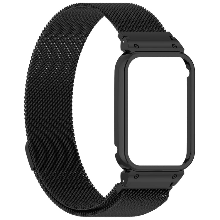 For Xiaomi Smart Band 9 Pro Metal Frame Integrated Milan Magnetic Stainless Steel Watch Band