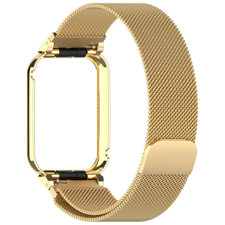 For Xiaomi Smart Band 9 Pro Metal Frame Integrated Milan Magnetic Stainless Steel Watch Band