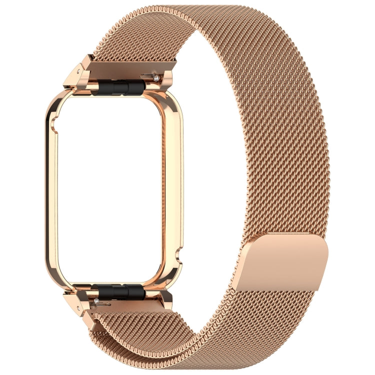 For Xiaomi Smart Band 9 Pro Metal Frame Integrated Milan Magnetic Stainless Steel Watch Band