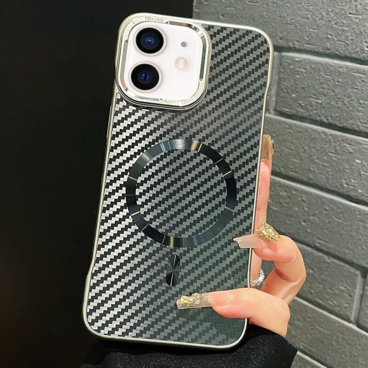 For iPhone 12 AG Carbon Fiber Frameless MagSafe Phone Case