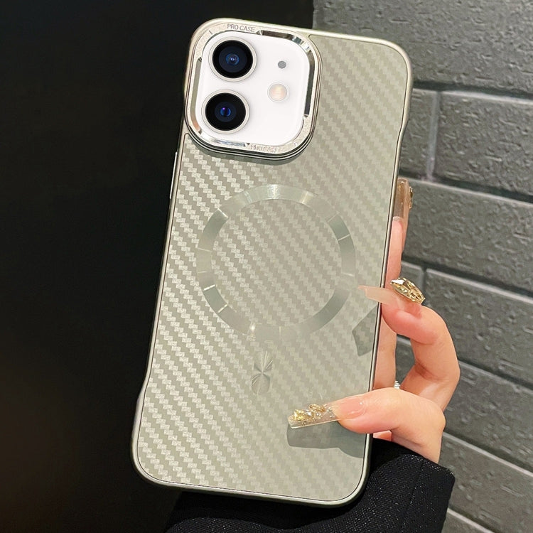 For iPhone 12 AG Carbon Fiber Frameless MagSafe Phone Case