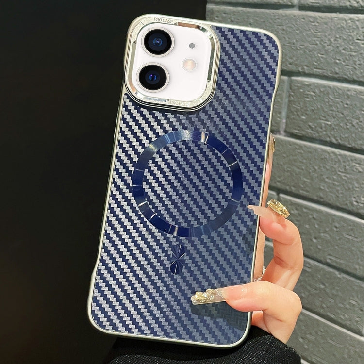 For iPhone 12 AG Carbon Fiber Frameless MagSafe Phone Case