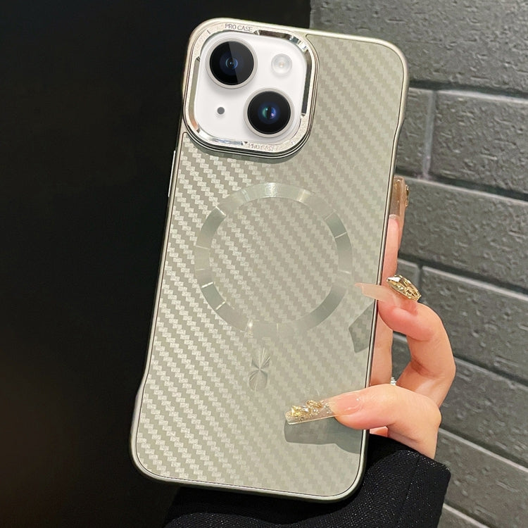 For iPhone 13 AG Carbon Fiber Frameless MagSafe Phone Case