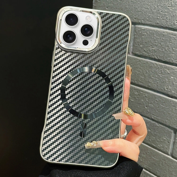 For iPhone 14 Pro AG Carbon Fiber Frameless MagSafe Phone Case