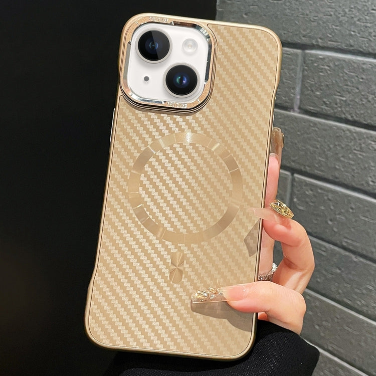 For iPhone 15 AG Carbon Fiber Frameless MagSafe Phone Case