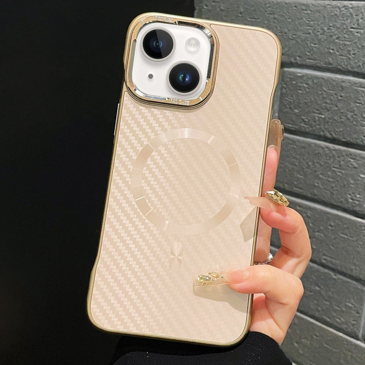 For iPhone 15 AG Carbon Fiber Frameless MagSafe Phone Case